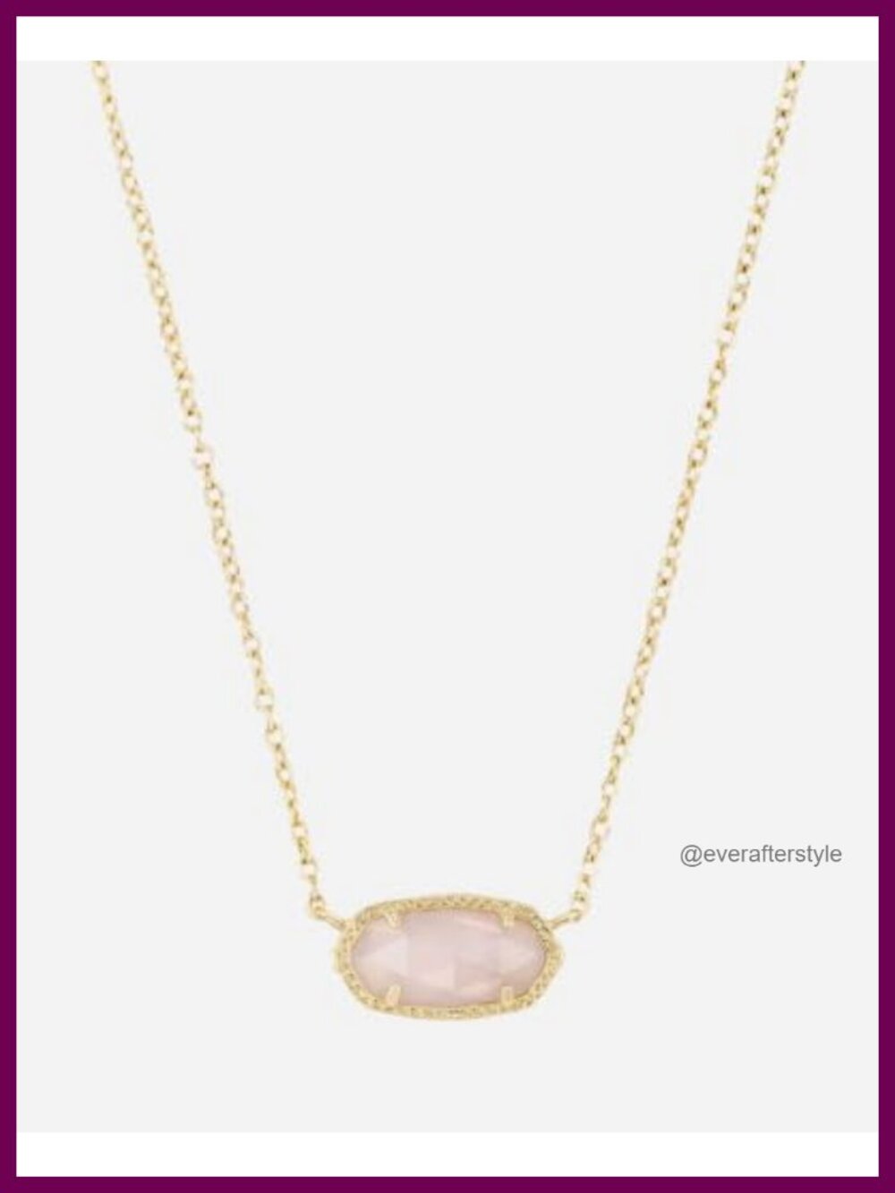 14k Gold-Plated Rose Quartz Pendant Necklace Layering Jewelry